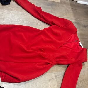 Likely Vibrant Red Long Sleeve Dress